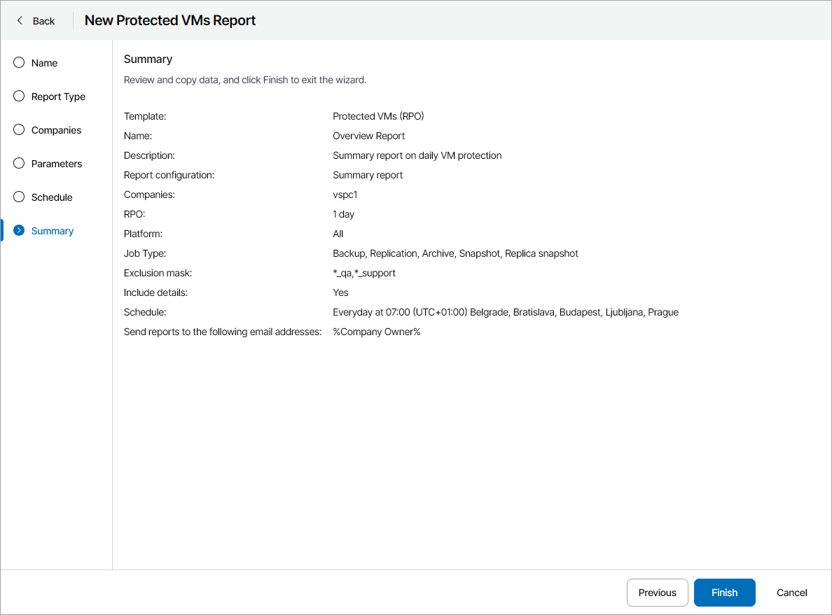 Review Report Configuration