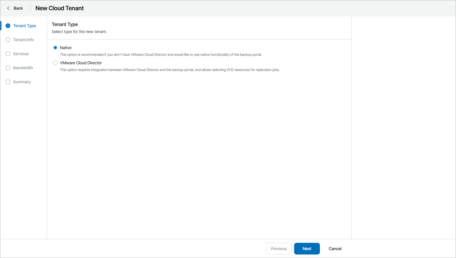 Select Tenant Type