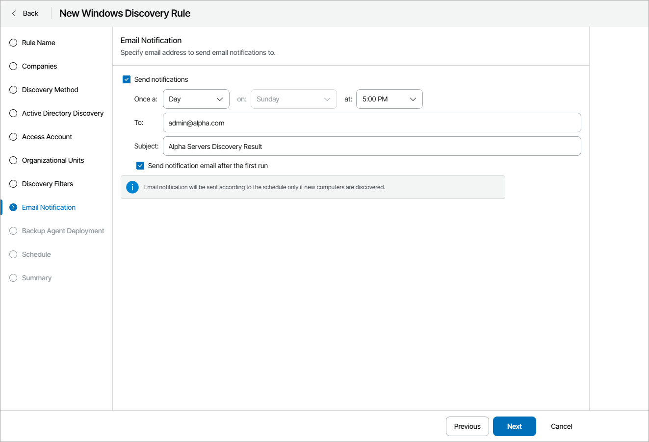Specify Notification Settings