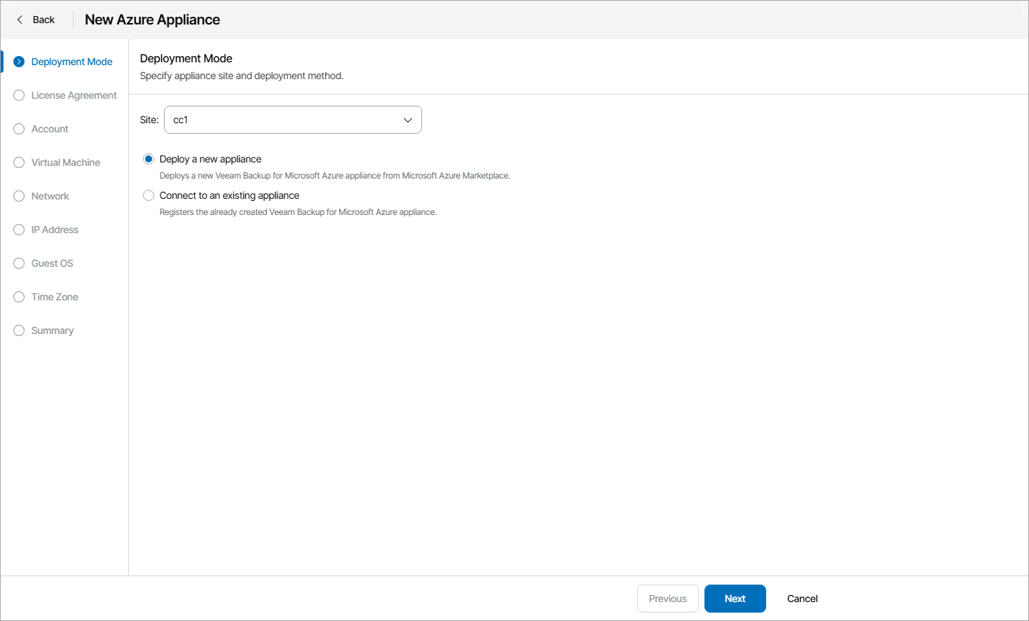 Select Deployment Mode