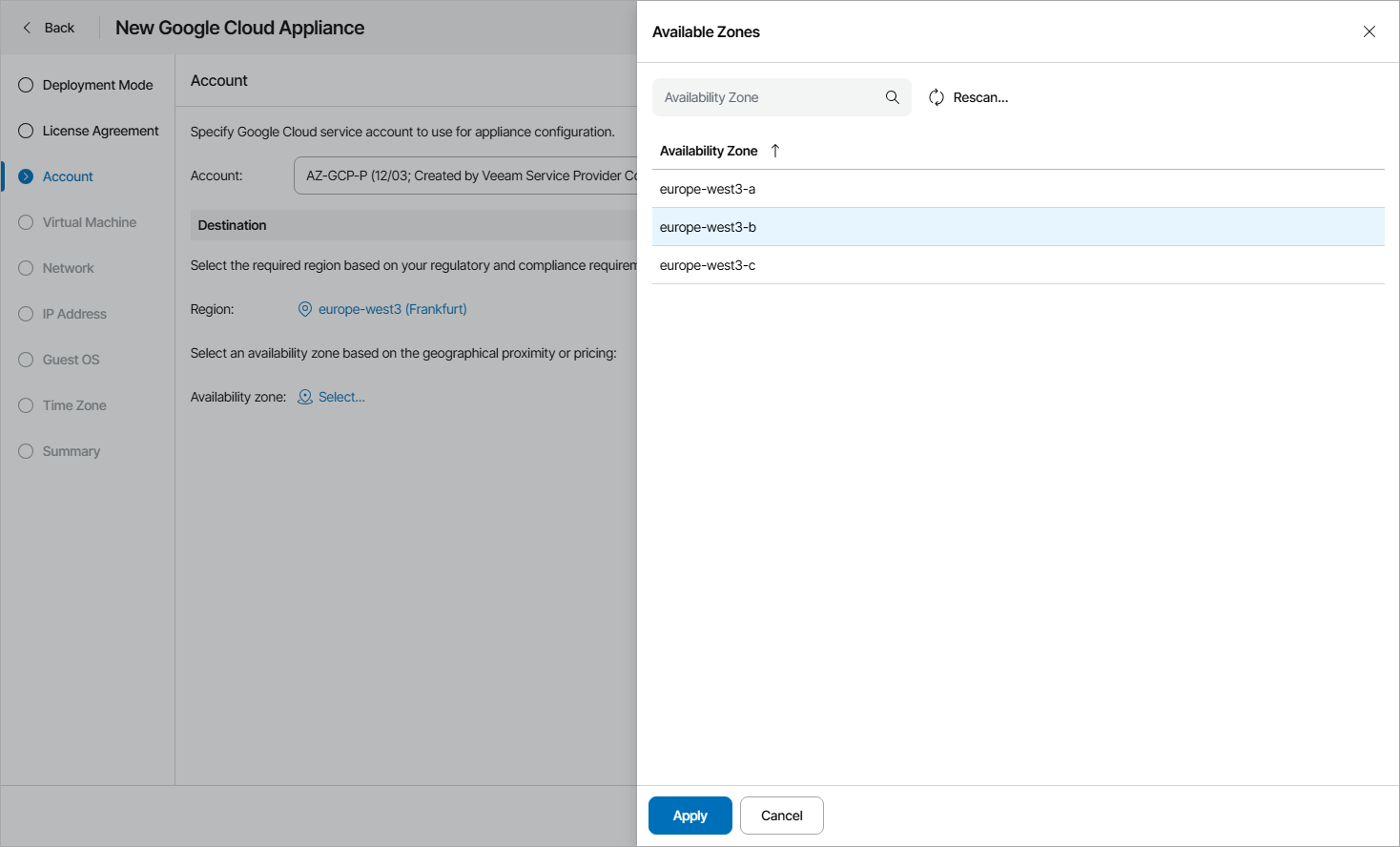 Specify AWS Account
