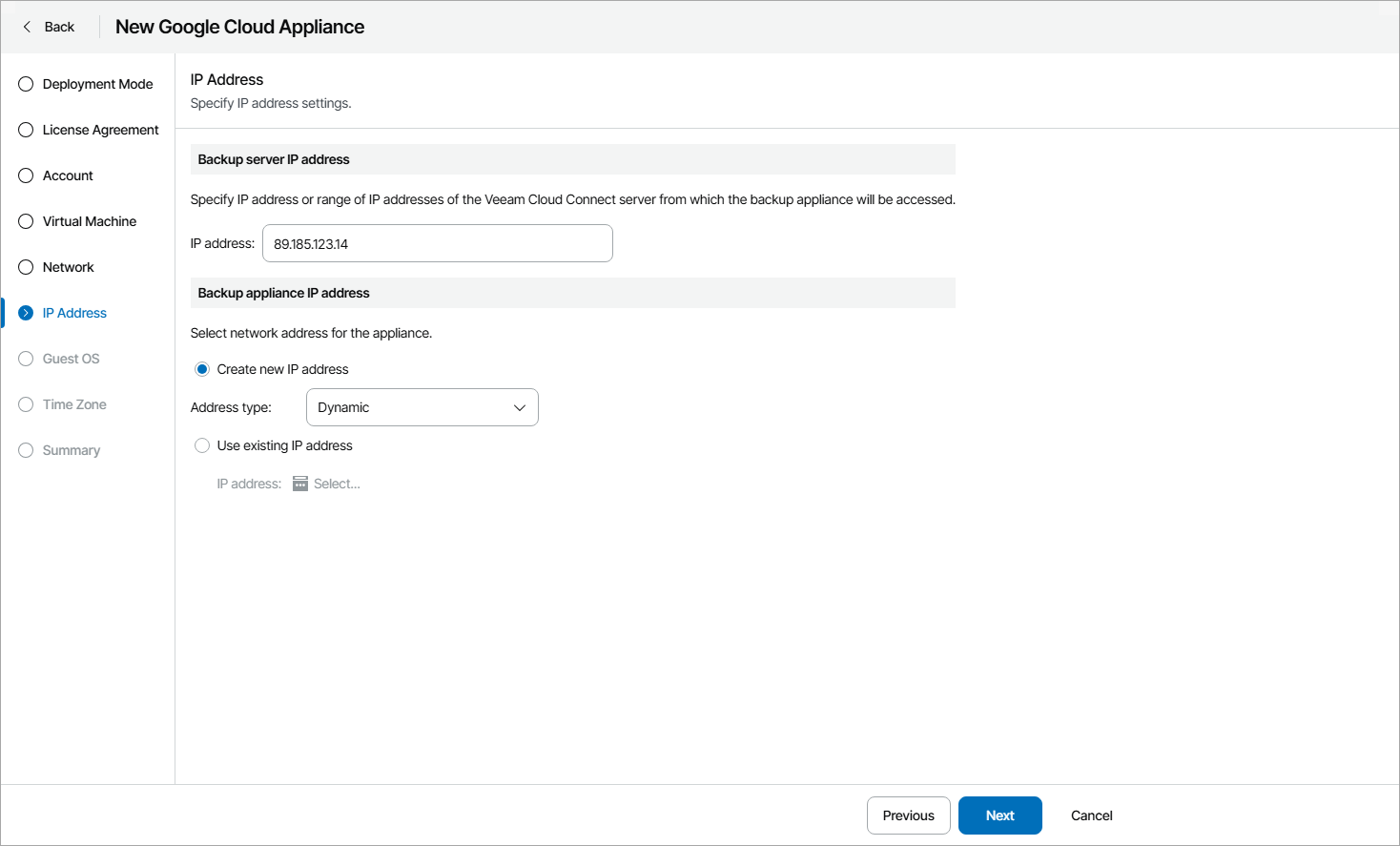 Specify IP Address Settings