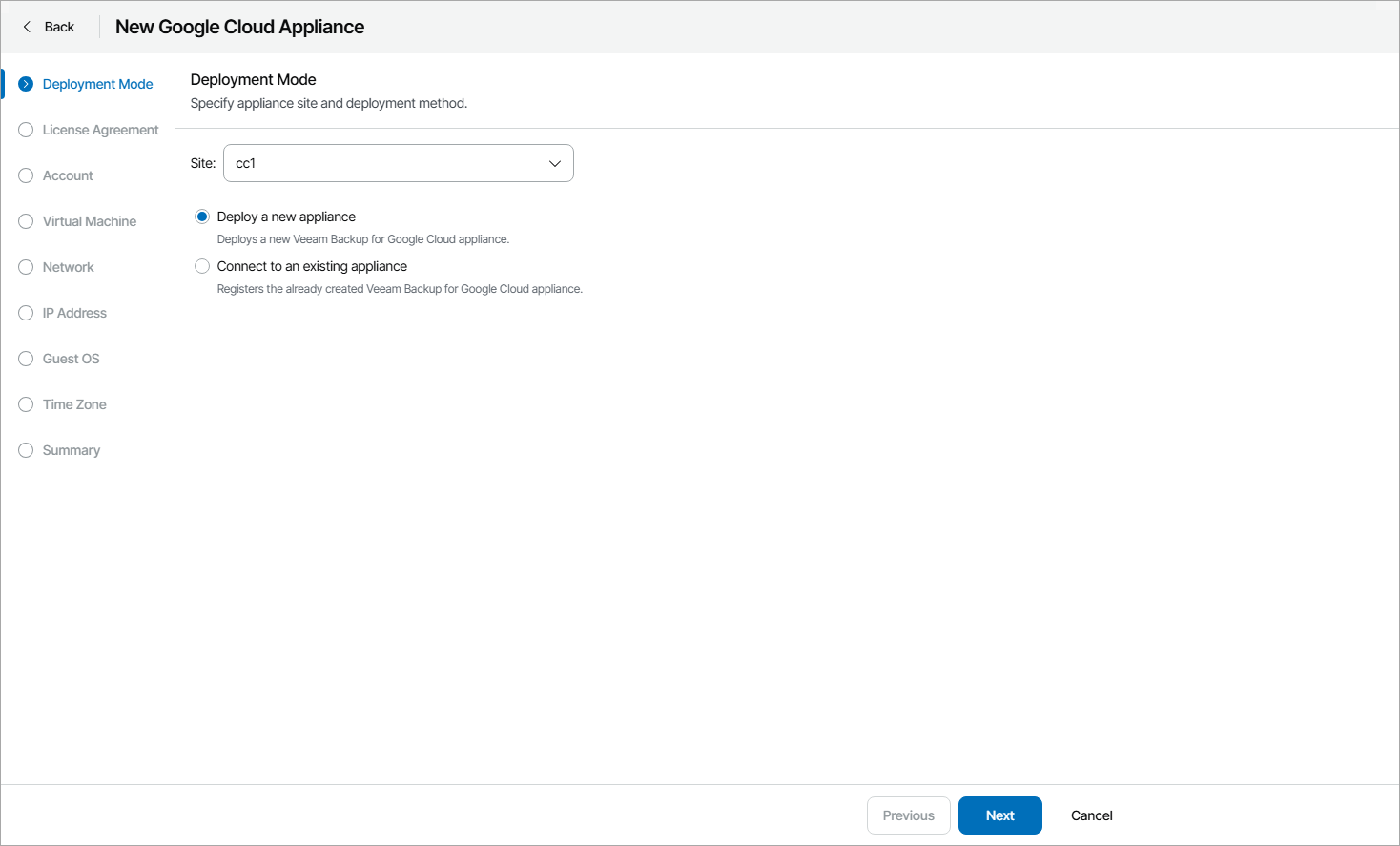 Select Deployment Mode