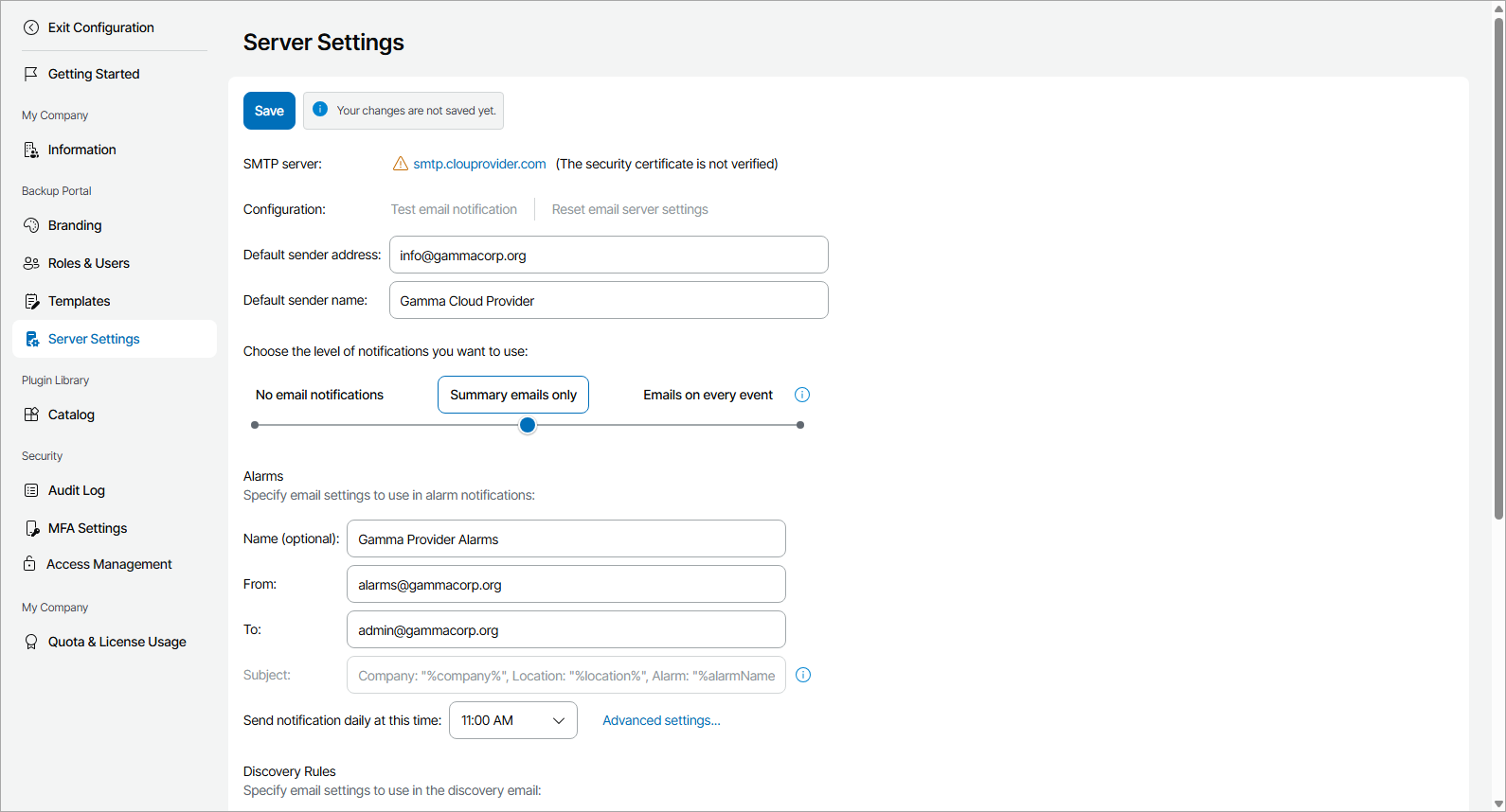 Configure Notification Settings