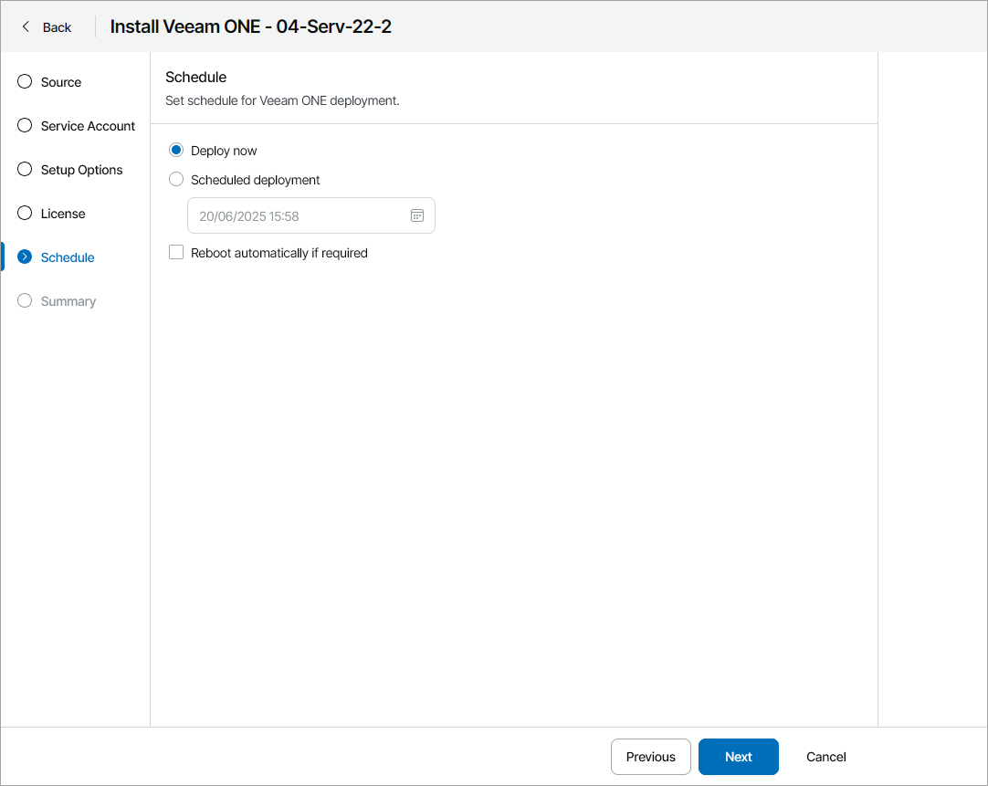Configure Deployment Schedule