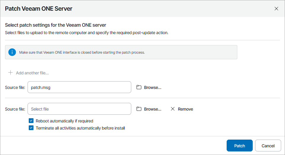 Patch Veeam ONE Server