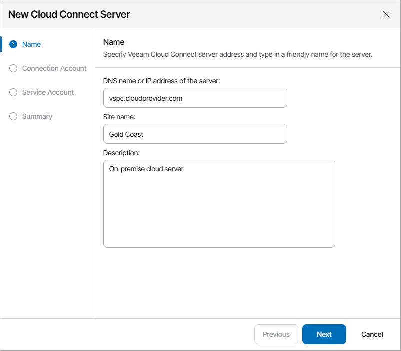 Specify Cloud Server Address