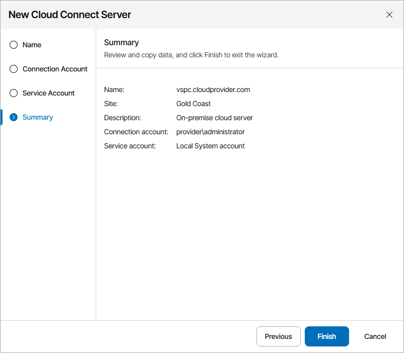Review Connection Settings