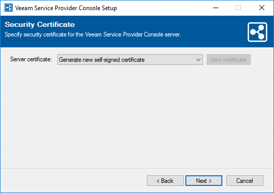 Select Security Certificate