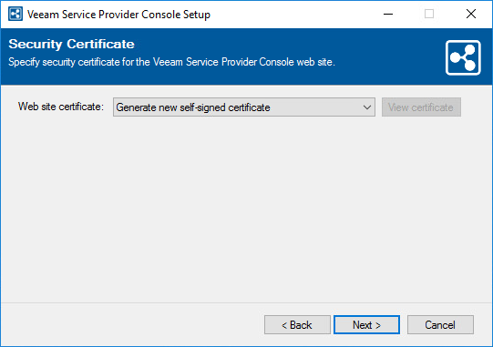 Select Security Certificate