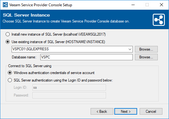 Choose Microsoft SQL Server