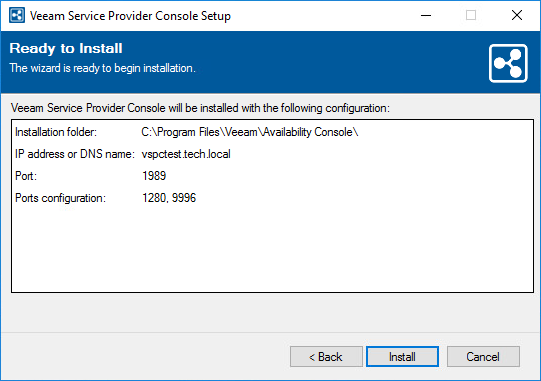 Review Installation Settings