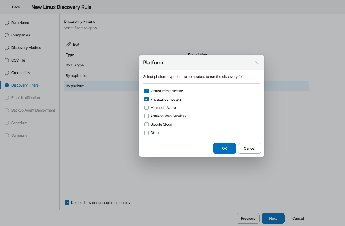 Choose Discovery Filters