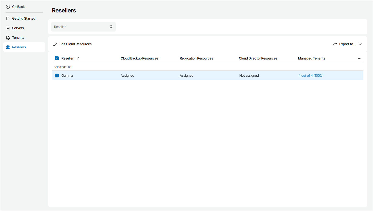 Export Reseller Details
