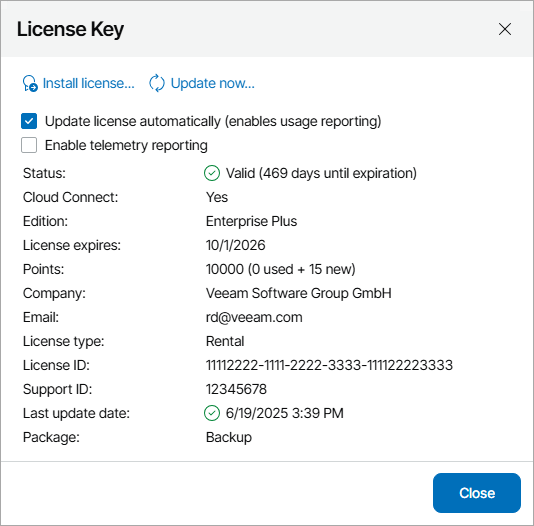 View License Details