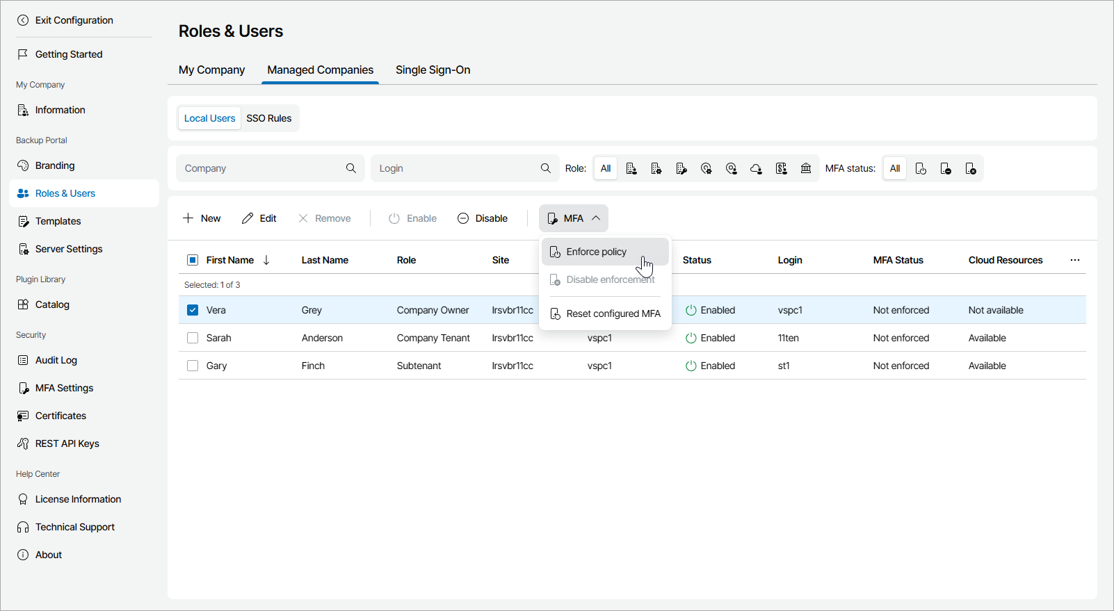 Configure MFA Access