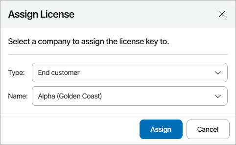 Assigning License Keys