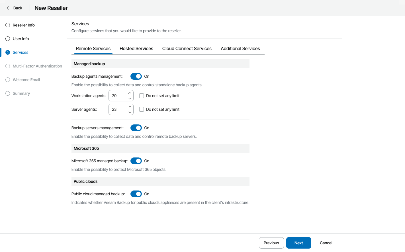 Allocate Remote Sevice Quota