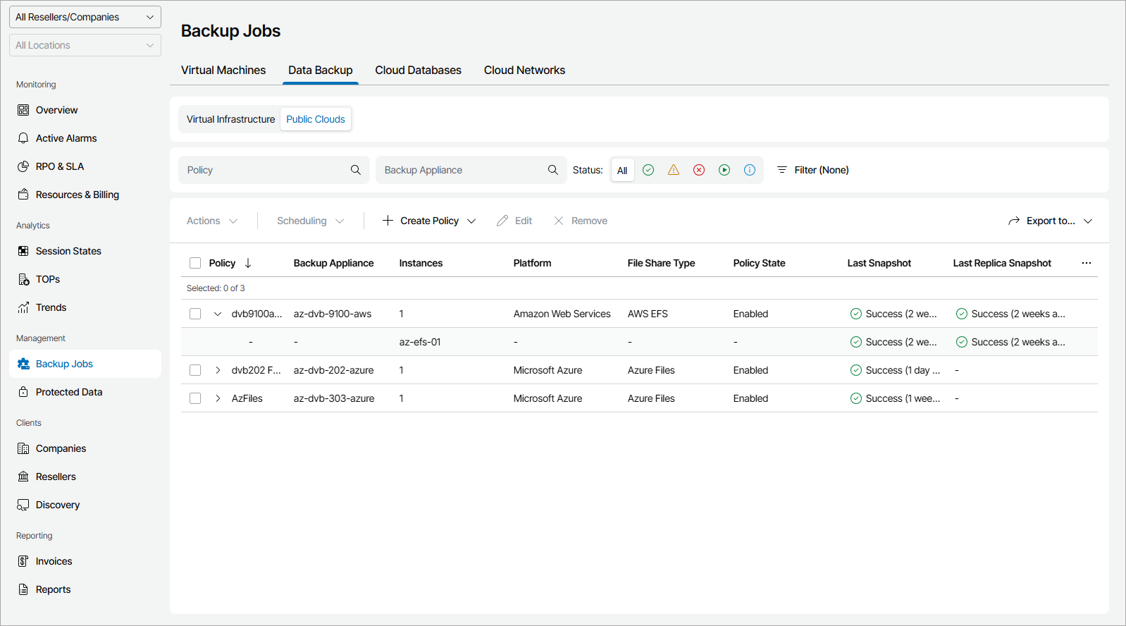View Cloud File Share Job Details