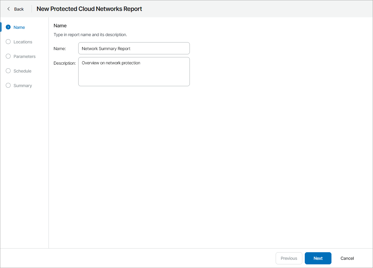 Specify Report Name and Description