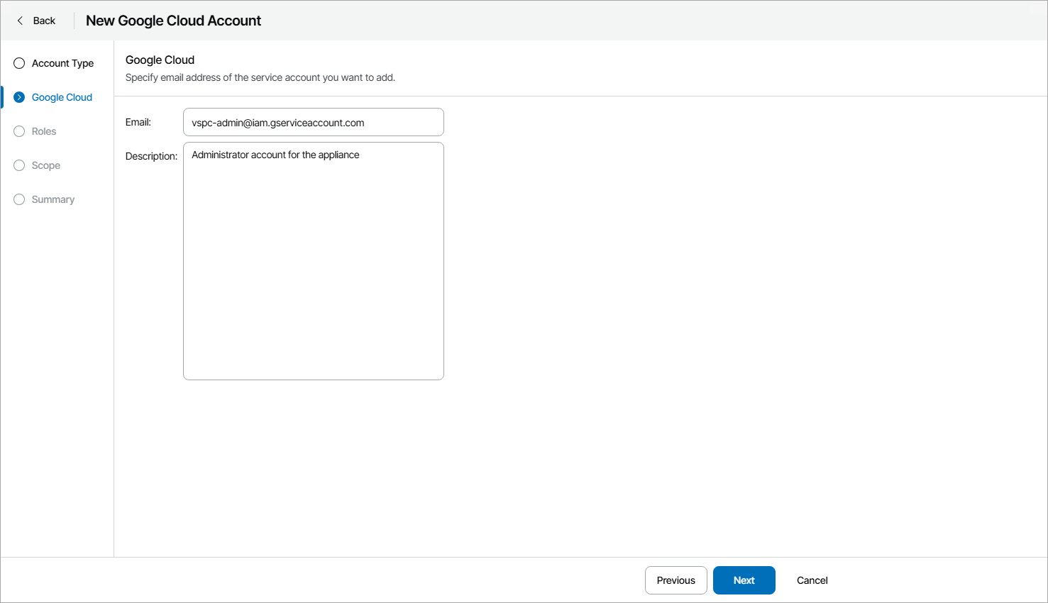 Specify Account Email