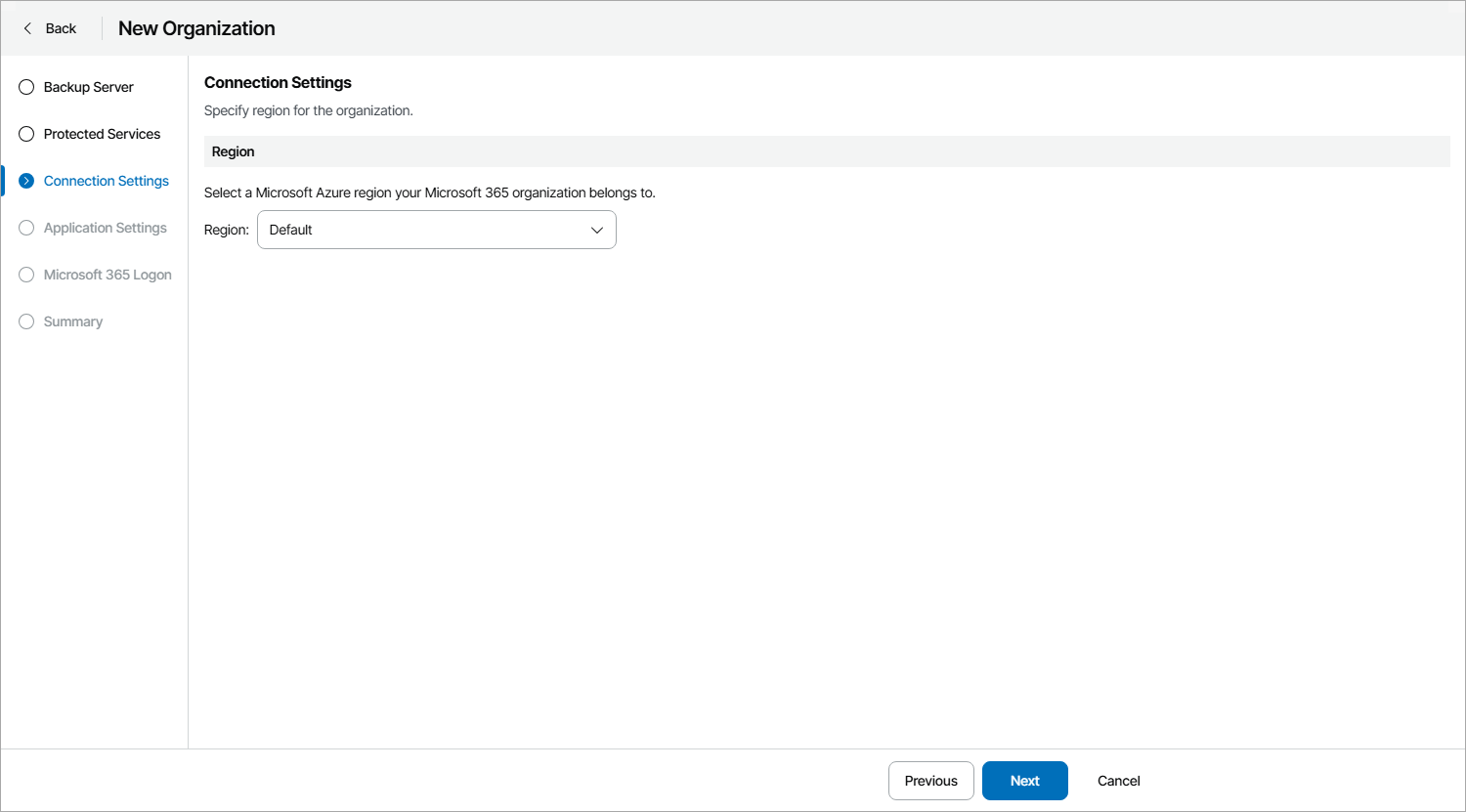 Select Microsoft Azure Region