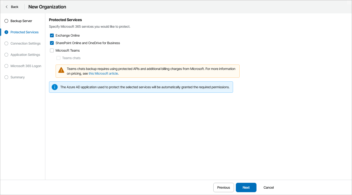 Select Microsoft Online Services