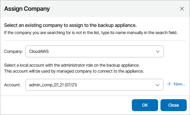 Assigning Company to Appliance