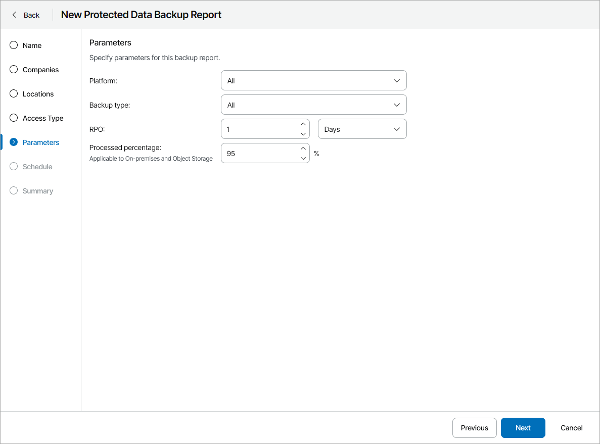 Specify Report Parameters