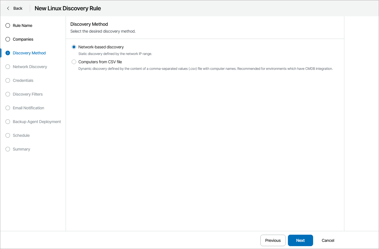 Choose Discovery Method