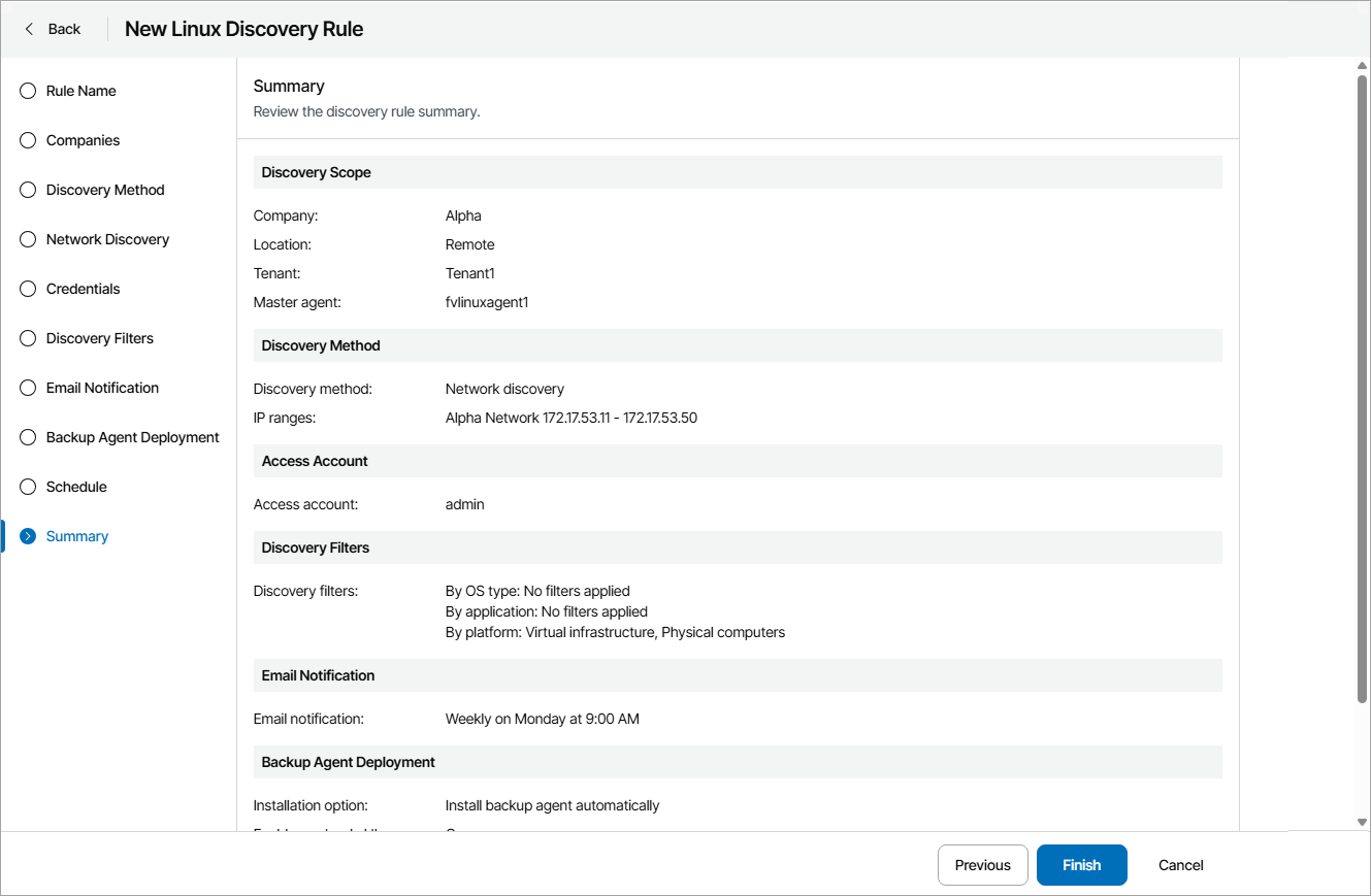 Review Discovery Settings