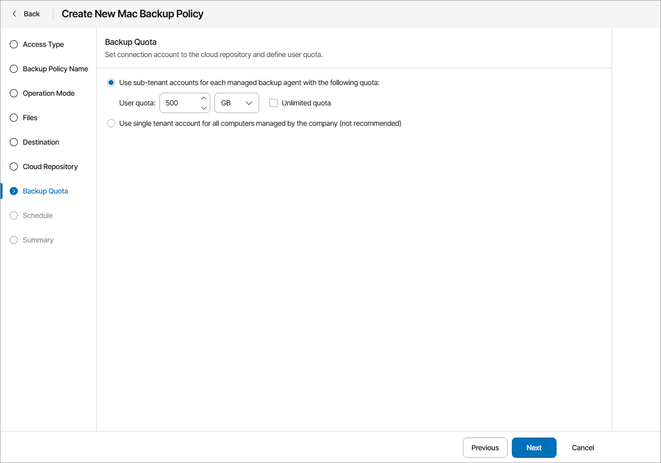 Specify Cloud Repository Quota