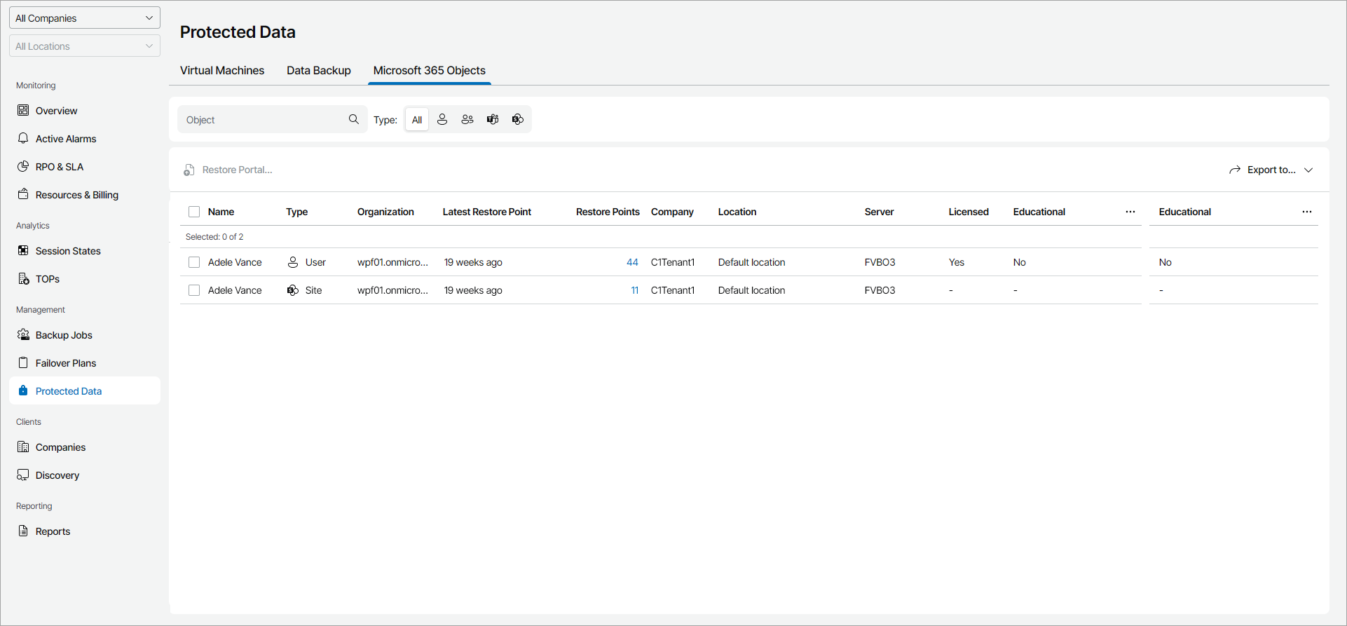 Export Protected Objects Details