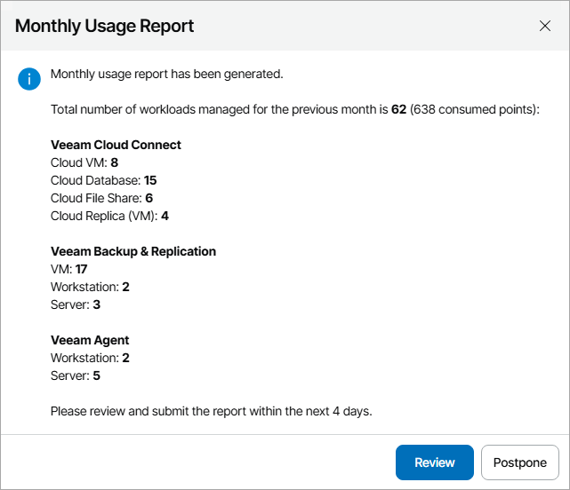 License Usage Report Notification