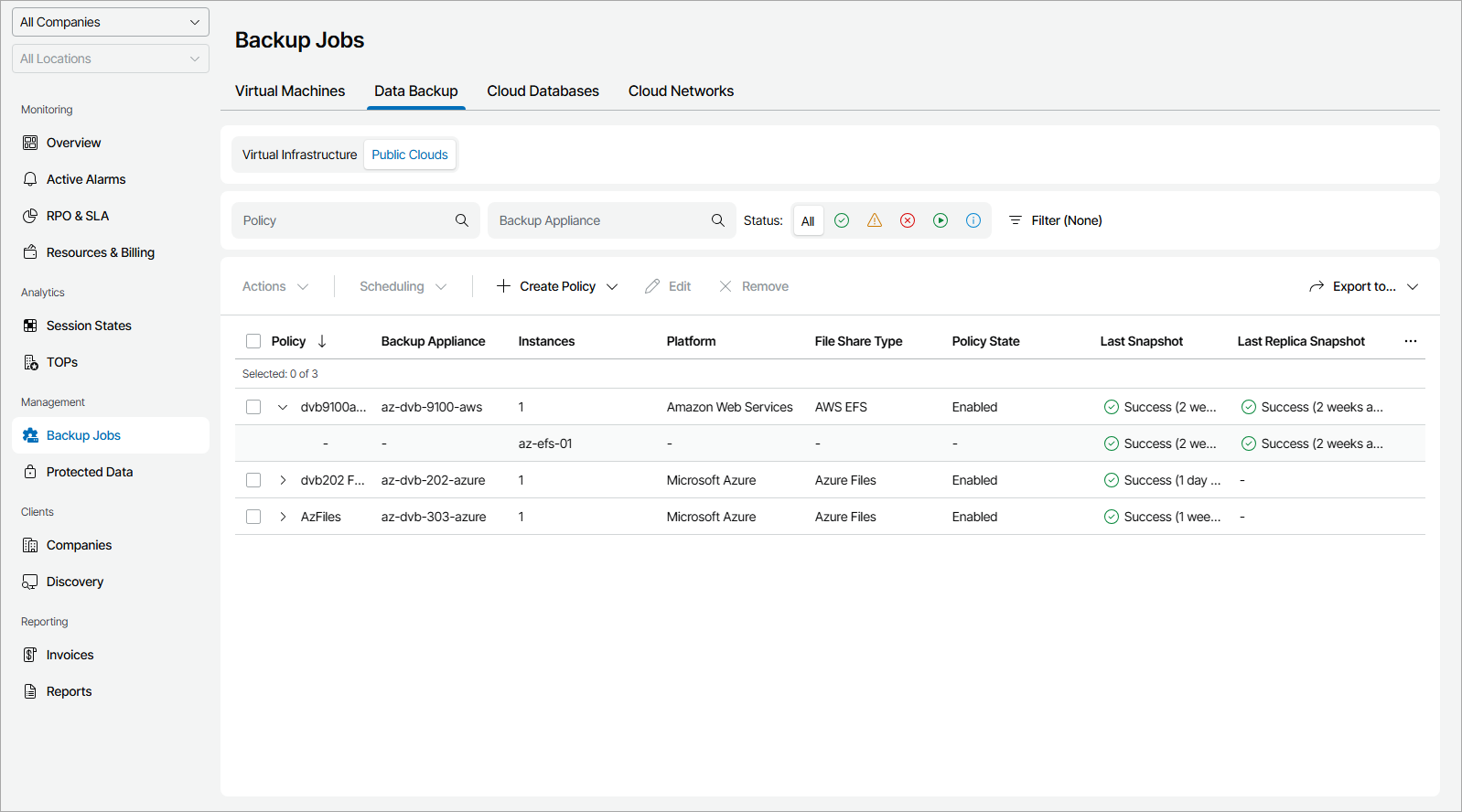 View Cloud File Share Job Details