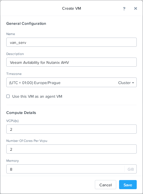 Create VM for Proxy Appliance