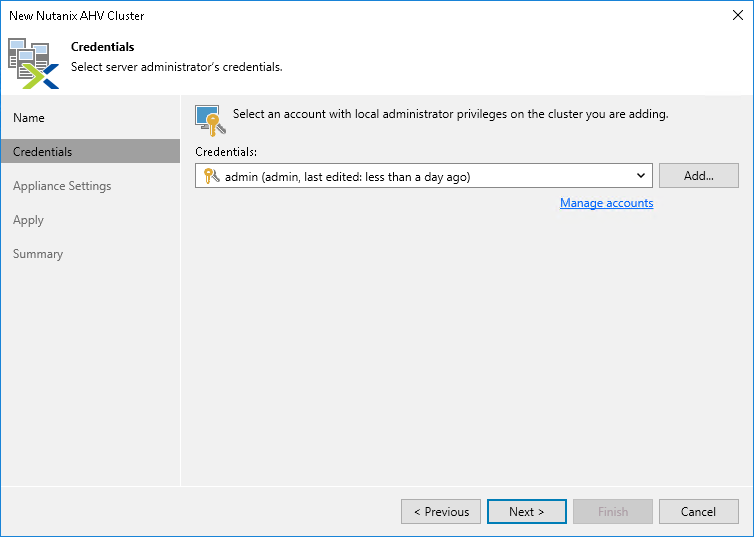 Step 3. Specify Credentials