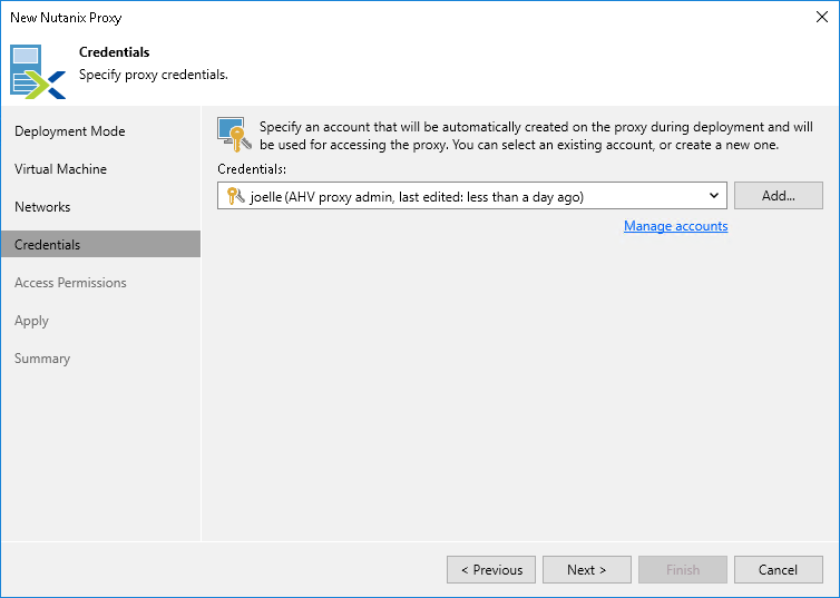 Step 5. Specify Credentials