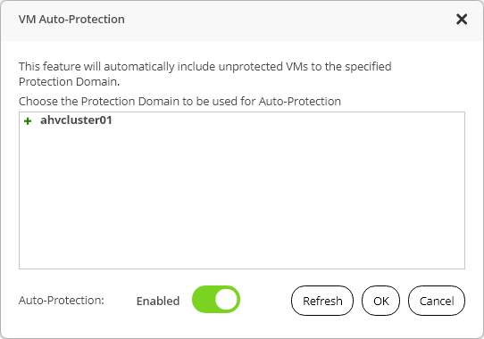 Adding VMs to Protection Domain (Auto-Protection)