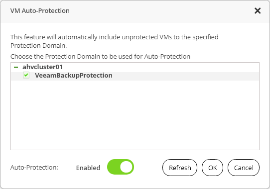 Adding VMs to Protection Domain (Auto-Protection)