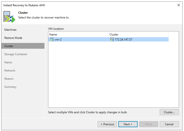 Step 4. Select Target Cluster