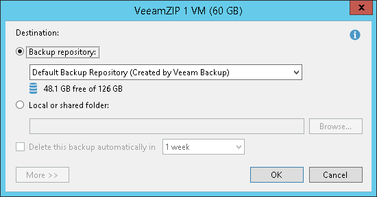 Creating VeeamZIP Backups