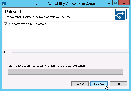 Uninstalling Veeam Availability Orchestrator