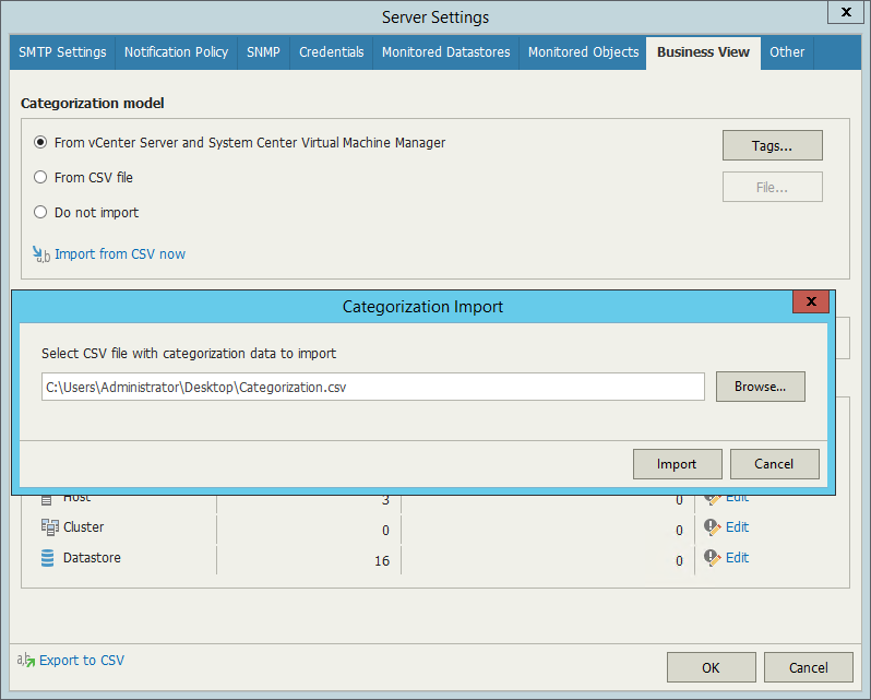 Import-Based Categorization