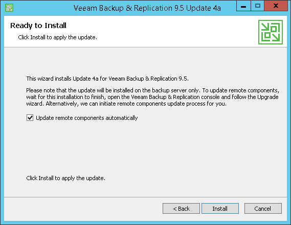 Step 14. Install Update 4a for Veeam Backup & Replication 9.5
