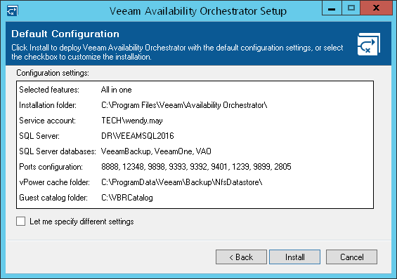 Step 7. Review Default Installation Summary