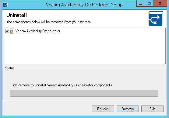 Uninstalling Veeam Availability Orchestrator