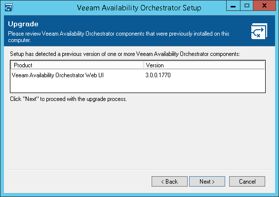 Step 11. Upgrade VAO UI