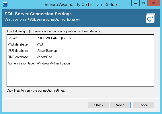 Step 7. Review SQL Server Connection Settings