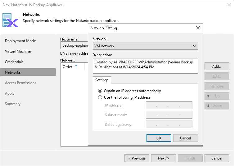 Step 5. Specify Network Settings